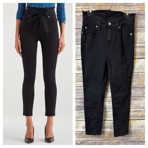 7 For All Mankind Jeans 28 Paperbag Ankle Skinny Jeans Frayed High Waist NO BELT